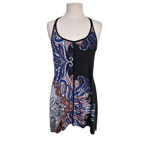 In Bloom Paisley Polka Dot Chemise Racer Back Nightgown Large Multicolor Hi Low